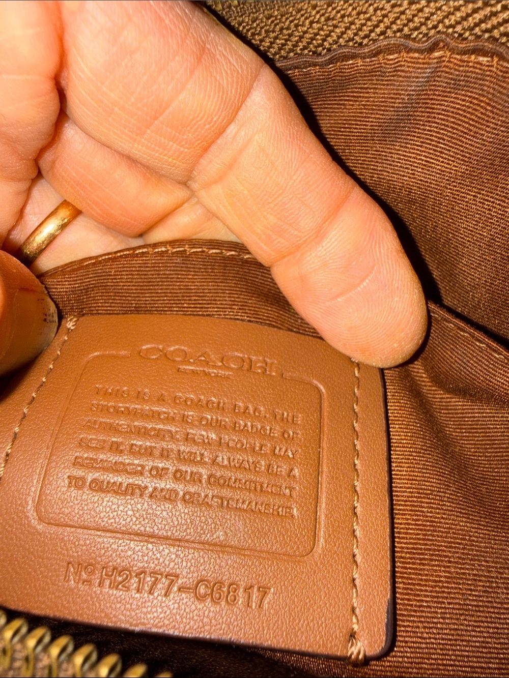 COACH C6817 Jes Baguette In Signature Canvas With Coach Radial Rainbow Khaki - Picture 11 of 12